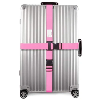 Imagen de OW Travel Correas para Maletas Cruz Seguridad Maleta Resistentes de Equipaje con Etiqueta Correa Accesorios Viaje Cinta Rosado