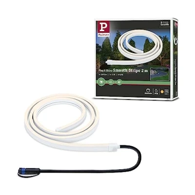 Imagen de Paulmann 94679 Luminaria exterior LED Plug &amp; Shine strip Smooth IP67 2m incl. 1x11W regulable, blanco, plástico 3000 K