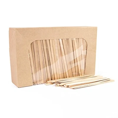 Imagen de 1000 paletinas de café Madera 11 cm. Palitos Desechables, removedores café. agitadores y te. Natural &amp; Biodegradable