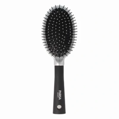 Imagen de PARSA Beauty Trend Line cepillo de pelo ovalado (plata) con cerdas plástico, multiusos para el peinado diario, un cepillado sin tirones