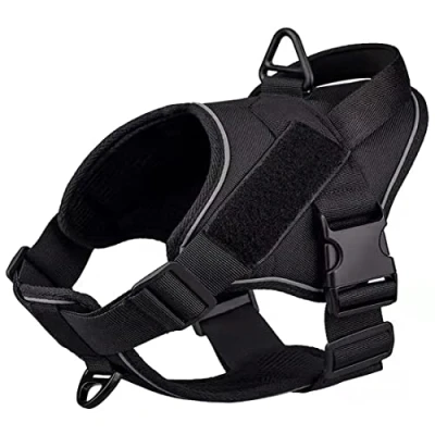 Imagen de SK9 Arnes Perro Mediano Grande Arnés Antitirones Reflectante Comodo y Transpirable (M, Negro)