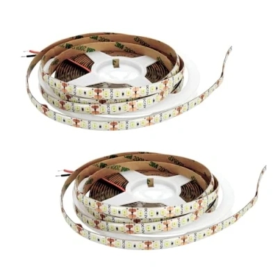 Imagen de Jandei Pack x2 Tiras LED 5 metros 12V para Exteriores IP65, Luz Cálida 3000K, 120 LEDs/m, SMD2835, Luces Impermeables Decoración Jardín, Terraza, Patio (no incluye fuente alimentación).