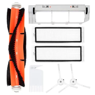 Imagen de DingGreat Accesorios para aspiradoras Xiaomi Roborock S55 S50 S51, Incluye 2 Cepillo Lateral, 1 Principal, Filtro HEPA, Tapa del 1cepillo de Limpieza