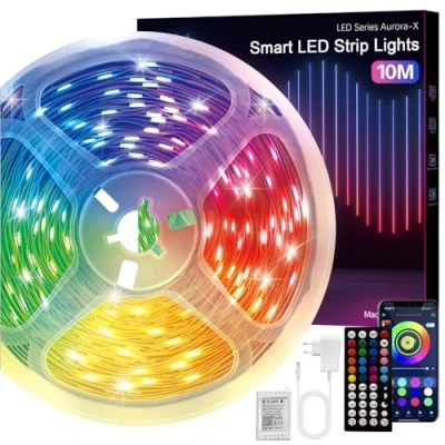 Imagen de Tiras LED, Luces LEDs Habitación 10 Metros, RGB Bluetooth LED de Interior con Control Remoto y Inteligente APP, Sincronización Música, Para Decoración Bares, Fiestas, Cocina