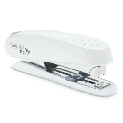Imagen de Rapesco 1390 ECO Spinna Grapadora de Carga Frontal, Capacidad para 50 Hojas, Blanco Mate