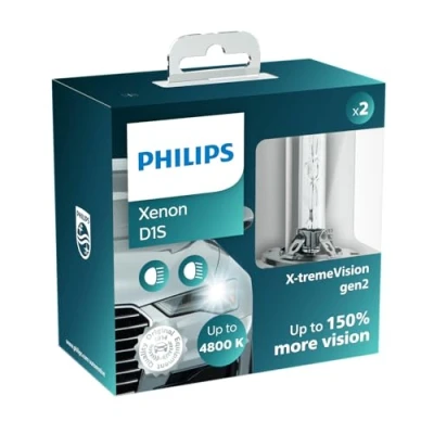 Imagen de Philips D1S X tremeVision gen2, bombilla Xenon para faros delanteros de coches, +150%, 4.800K, set di 2