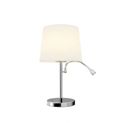 Imagen de LED lámpara de mesa &#039;Benjiro&#039; (Moderno) en Blanco hecho Textura, Tela, Tejido, Seda e.o. para Salón &amp; Comedor (1 llama, E27) Lindby textil