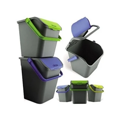 Imagen de IRPot Juego de 3 cubos ecológicos 28 l para reciclaje EC28