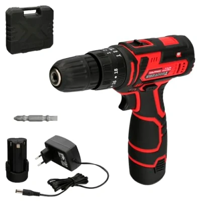 Imagen de WOLFPACK LINEA PROFESIONAL Taladro Atornillador 12 V. Con 2 Velocidades y Percutor. Bateria 1.300 mAh. Par Apriete 35 Nm.