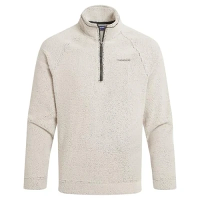 Imagen de Craghoppers Karlton Sudadera de Forro Polar con Media Cremallera para Hombre, Exteriores, Caminar, Senderismo y Camping, Color Blanco