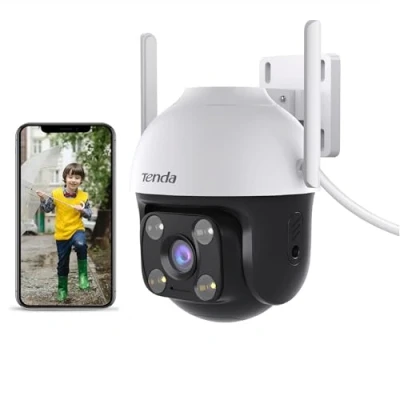 Imagen de Tenda 2.5K 4MP Camara Vigilancia Exterior, Visión Nocturna a Todo Color 35M, PTZ Cámara IP WiFi con AI Detección de Humana y vehículos, Seguimiento Automático, Audio Bidireccional, ONVIF, Alexa, CH7