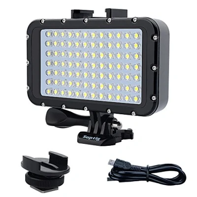 Imagen de Suptig Luz de vídeo, Lámpara Impermeable, Buceo, 84 LED Lámpara, Impermeable 164 Pies (50 Metros) Compatible con Cámaras Reflex Gopro Canon Nikon Pentax Panasonic Sony Samsung