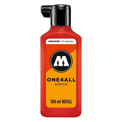 Imagen de Molotow ONE4ALL Tinta de recambio para rotulador permanente, color rojo tráfico 180 ml
