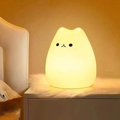 Imagen de FOMYHEARD Luz Nocturna Infantil, Silicona Quitamiedos, LED Recargable con Temporizador, Bebe que Cambia de Color, para Lamparitas Mesita Noche Regalo