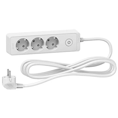 Imagen de Schneider Electric ST9433W Base Multienchufe de 3 Tomas, Cable m, Blanco