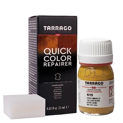 Imagen de Tarrago Quick Color 25 ml Tinte Reparador para Cuero (Ocre Amarillo 619)