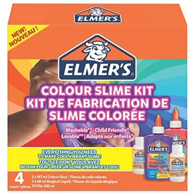 Imagen de Elmer’s Kit Slime de Color Opaco, incluido pegamento PVA colorido lavable, surtido colores, con activador líquido mágico, 4 unidades
