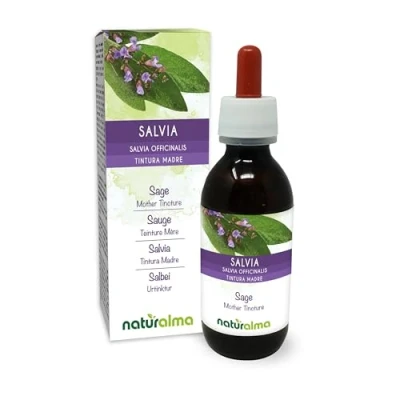 Imagen de Salvia (Salvia officinalis) hojas Tintura Madre sin alcohol Naturalma Extracto líquido gotas 120 ml Complemento alimenticio Vegano