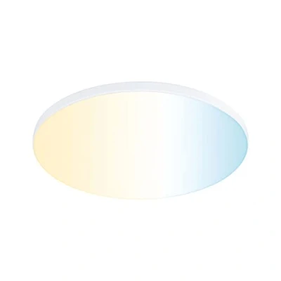 Imagen de Paulmann 79956 Panel LED empotrable Veluna VariFit Edge 160mm redondo, blanco ajustable, control de la luz blanca, blanco, plástico, plafón