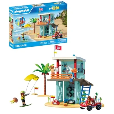 Imagen de PLAYMOBIL Vacation on The Beach Torre de Rescate con Buggy Playero Juguete para Mayores 4 años Regalo Ideal niños Aventura en la Playa Figuras y vehículo 71903