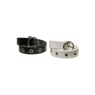Imagen de Urban Classics Eyelet 2PACK Cinturón, Hombre, Talla: S/M, Black white