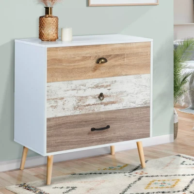 Imagen de IDMarket Cómoda 3 cajones Bahia 75 cm escandinavo