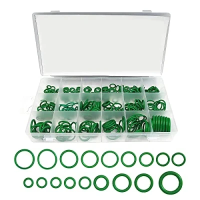 Imagen de Skyzone Kit de juntas tóricas goma, 270 piezas, 18 tamaños, juego surtido arandelas, para fontanería profesional, automoción, reparaciones, conexiones aire o gas (verde)