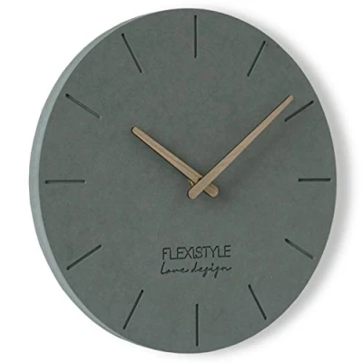 Imagen de FLEXISTYLE Reloj de Pared, Madera ingeniería, Gris (Gris 1), 30 cm