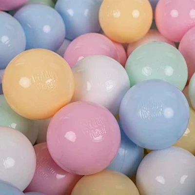 Imagen de KiddyMoon 700 ∅ 7Cm Bolas Colores De Plástico para Piscina Niños, Beigepas/Gris Verdoso/Amarillopas/Blanco/Menta/Rosacl