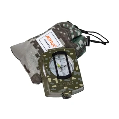 Imagen de AOFAR AF 4580 brújula Militar visionado de Lentes, Fluorescente, Impermeable y a Prueba sacudidas con medidor mapas, calculadora distancias, Bolsa para Acampar, Excursionismo, Caza, Mochila