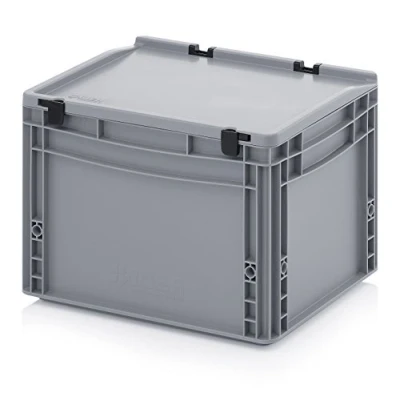 Imagen de Auer Packaging Eurobox Recipiente (40 x 30 28,5 cm, con tapa bisagras, incluye metro plegable)