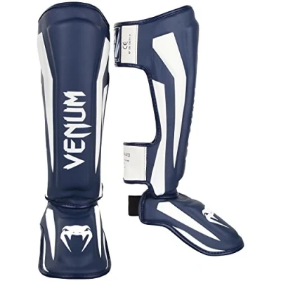 Imagen de Venum Elite Espinilleras, Unisex adulto, Blanco / Azul Marino, L