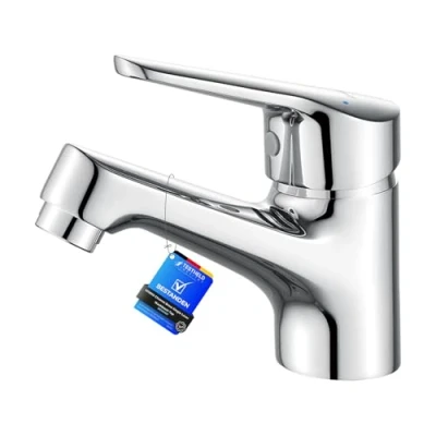 Imagen de Ibergrif M11050 Roma, Grifo de Lavabo Latón, Monomando, Baño Clásico, Agua Fría y Caliente, Cromo, Plata