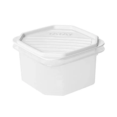 Imagen de Tatay Fiambrera de Alimentos, Hermética, 0,6L Capacidad, Tapa Flexible a Presión, Libre BPA, Apto Microondas y Lavavajillas, Color Blanco. Medidas: 12 x 7.5 cm