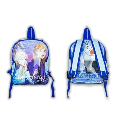Imagen de New Brillante, Personajes, Mochila Infantil Para Niñas Frozen Azul Con Los Anna Y Elsa En La Parte Delan Unisex Adulto, Talla Única