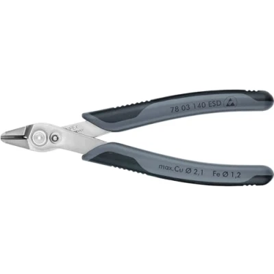 Imagen de Knipex Electronic Super Knips® XL ESD con fundas multicomponentes 140 mm (cartulina autoservicio/blíster) 78 03 ESDSB