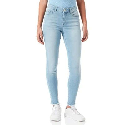 Imagen de Pieces Pcdelly RAW Vaqueros pitillo, Mujer, Talla: Medium, Light blue denim