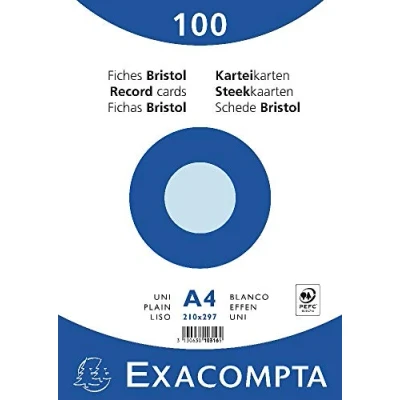 Imagen de Exacompta 210 x 297 mm Plain Fichas de Bristol, color azul