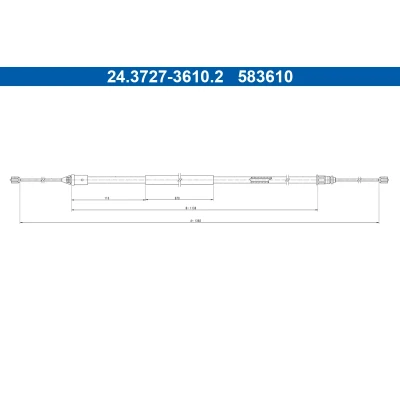 Imagen de ATE 24.3727 3610.2 Cable de Freno Mano 1392mm