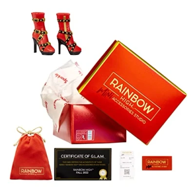 Imagen de RAINBOW HIGH Studio Mini Accesorios Zapatos Surtido Aleatorio Uno de 25+ Pares a Coleccionar Contiene 1 Accesorio Alta Gama para Niños, Niñas y Coleccionistas Mayores 6 años
