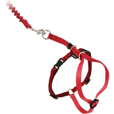 Imagen de PetSafe Easy Walk, Arnés para Gatos, con Correa Elástica, de Seguridad, Ajustable, Cómodo, Sección Elástica Rojo, M