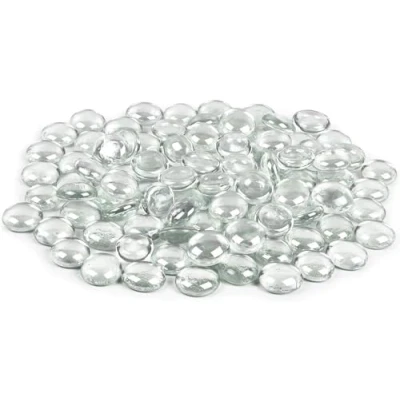 Imagen de ARSUK guijarros Cuentas de Vidrio y Pepitas Gemas Forma Redonda Piedras Decorativas para jarrones acuarios Velas flotantes (170 180piezas / 0.955 kg Transparentes)