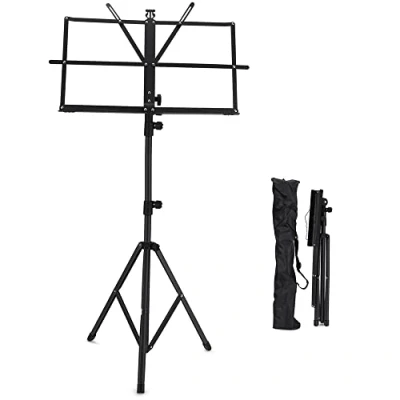 Imagen de Atril Musica Plegable, Partituras con Bolsa de Transporte, Soporte para Plegable Libros Portátil Altura Ajustable 65 135cm