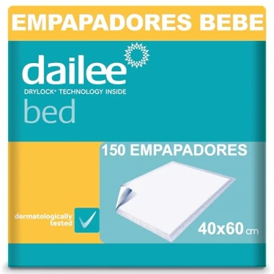 Imagen de Dailee Bed 40x60 150x Empapadores Bebe Cambiador Desechable para Bebé 6 Paquetes de 25 Sabanindas Protector Cambiadores 60x40
