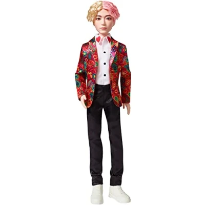 Imagen de Mattel BTS Muñeco V, figura de colección, miembro banda coreana K pop ( GKC89)