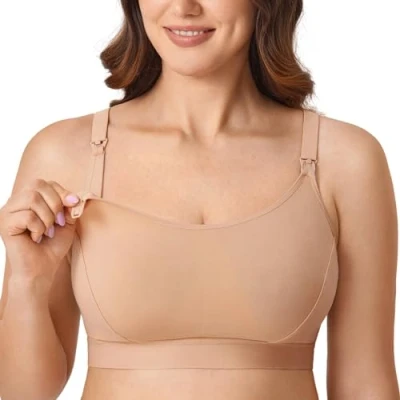 Imagen de Gratlin Sujetador De Lactancia y Premamá Sin Aros Algodón para Mujer Natural XXL