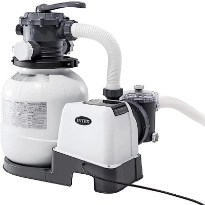 Imagen de INTEX 26646 Depuradora de Arena Krystal Clear 7.900 L/H, Para piscinas desmontables hasta 37.800 L., 6 funciones y sistema bloqueo