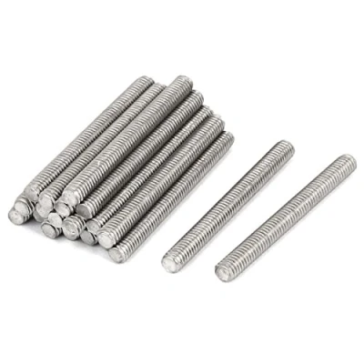 Imagen de sourcing map M4 x 40mm 304 Completa de Acero Inoxidable Barra Roscada Espárrago Perno Varilla Sujetadores 20pcs
