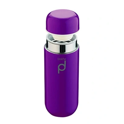 Imagen de Grunwerg Termo Aislante al vacío para Bebidas, a Prueba de Goteo, aguante 8 Horas Bebidas Calientes y 24 frías, Acero Inoxidable, Morado, 200 ml