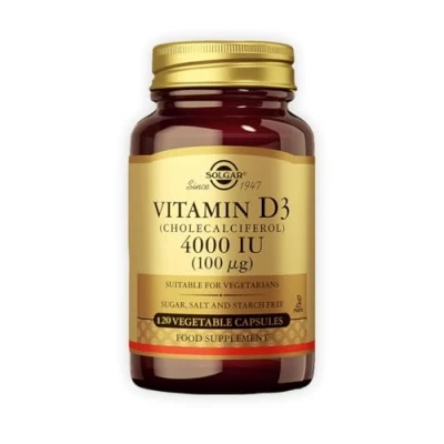 Imagen de Solgar Vitamina D3 (Colecalciferol) 4000 UI (100 µg) Cápsulas vegetales Envase de 120